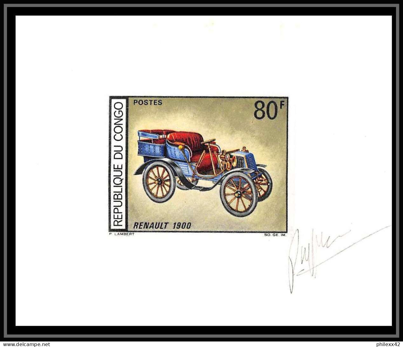 0544 Epreuve De Luxe Deluxe Proof Congo N°220/224 Coches Cars Voitures Autos Signes Petit Format - Nuovi