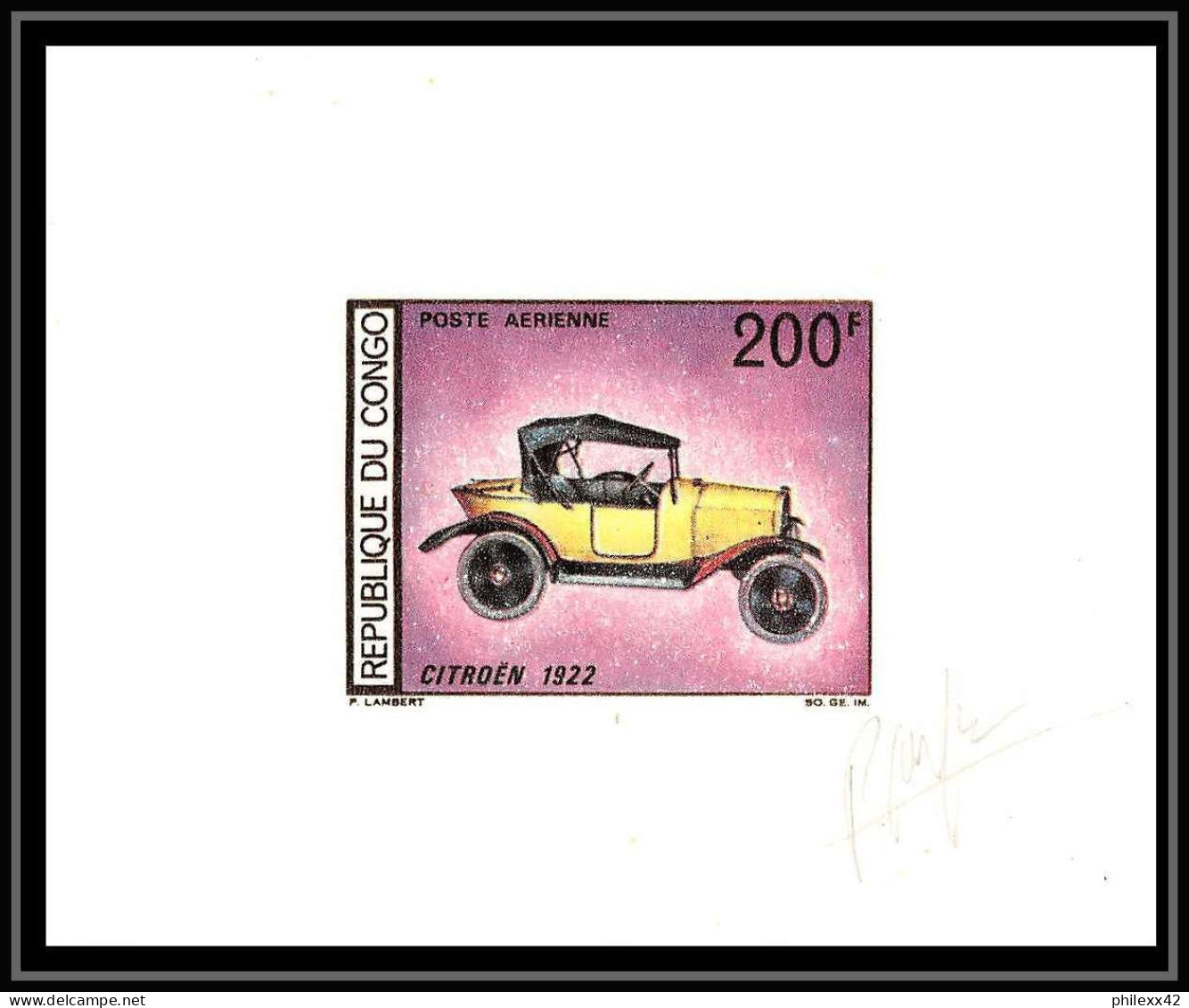 0544 Epreuve De Luxe Deluxe Proof Congo N°220/224 Coches Cars Voitures Autos Signes Petit Format - Ungebraucht
