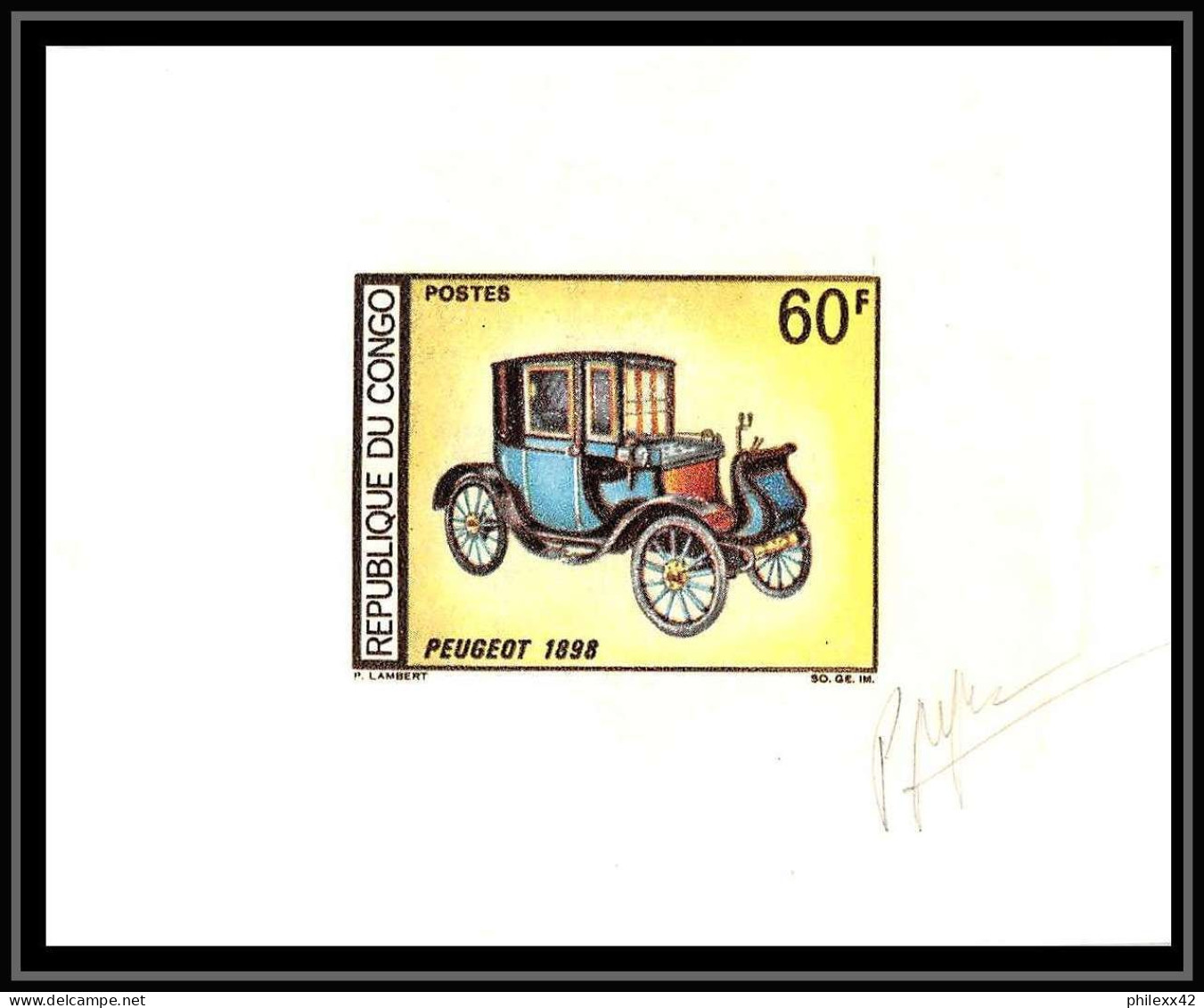 0544 Epreuve De Luxe Deluxe Proof Congo N°220/224 Coches Cars Voitures Autos Signes Petit Format - Ungebraucht