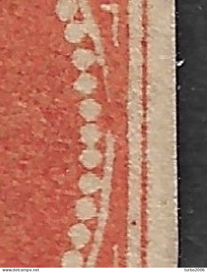 GREECE Plateflaw CF 3 On 1875-80 Large Hermes Head On Cream Paper 10 L Orange Vl. 64 / H 50 B - Gebraucht