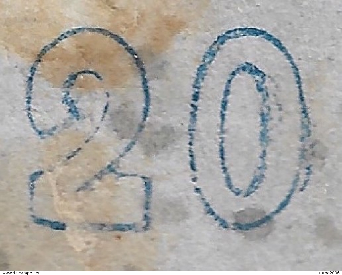 GREECE Plateflaw 20F6 On 1867-69 Large Hermes Head Cleaned Plates Issue 20 L Sky Blue Vl. 39 A / H 27 A Nb - Usati