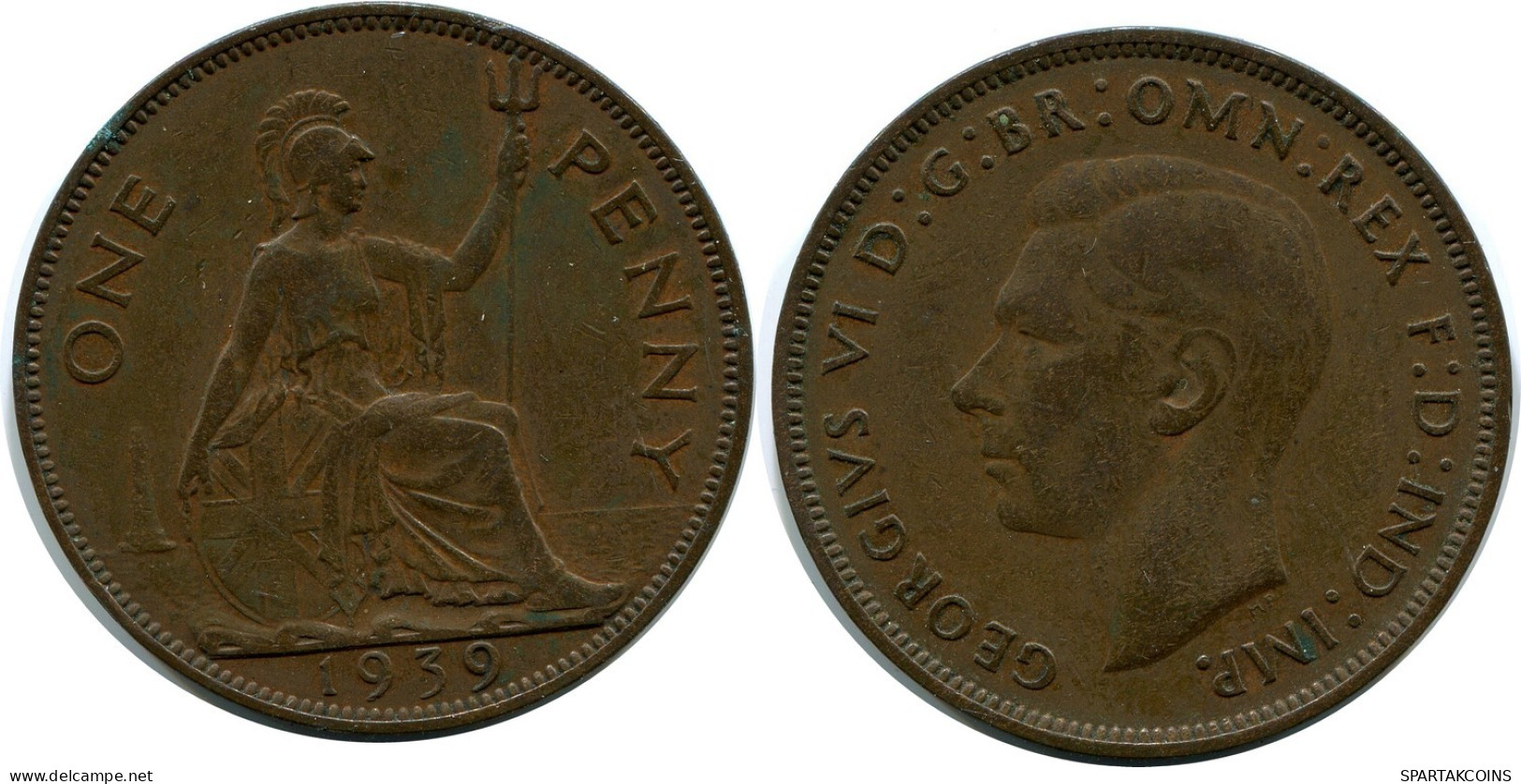 PENNY 1939 UK GRANDE-BRETAGNE GREAT BRITAIN Pièce #AZ761.F.A - D. 1 Penny