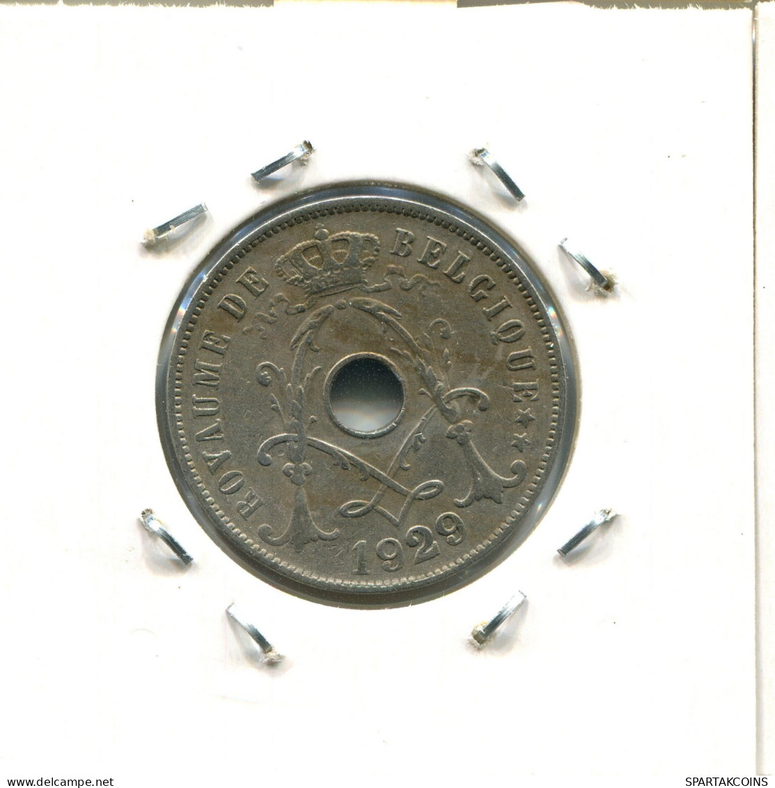 25 CENTIMES 1929 FRENCH Text BÉLGICA BELGIUM Moneda #AW274.E.A - 25 Centimes