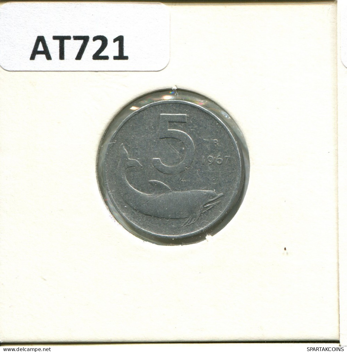 5 LIRE 1967 ITALIA ITALY Moneda #AT721.E.A - 5 Lire