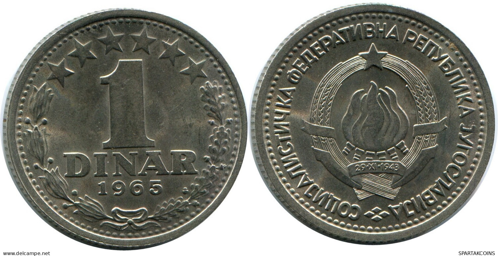 1 DINAR 1965 YOUGOSLAVIE YUGOSLAVIA Pièce #AZ586.F.A - Jugoslawien