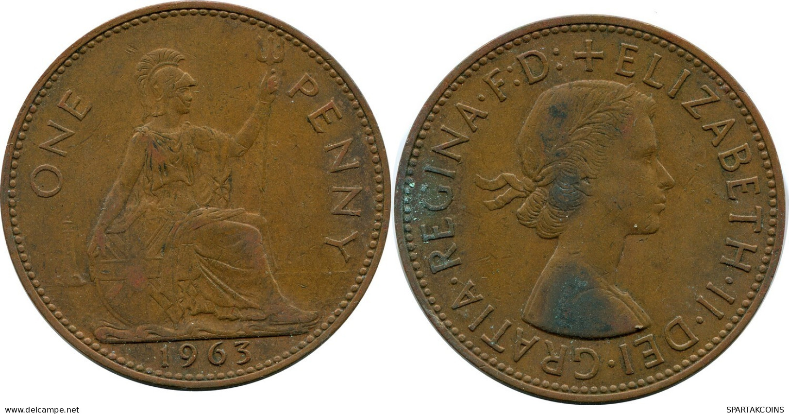 PENNY 1963 UK GROßBRITANNIEN GREAT BRITAIN Münze #AZ758.D.A - D. 1 Penny