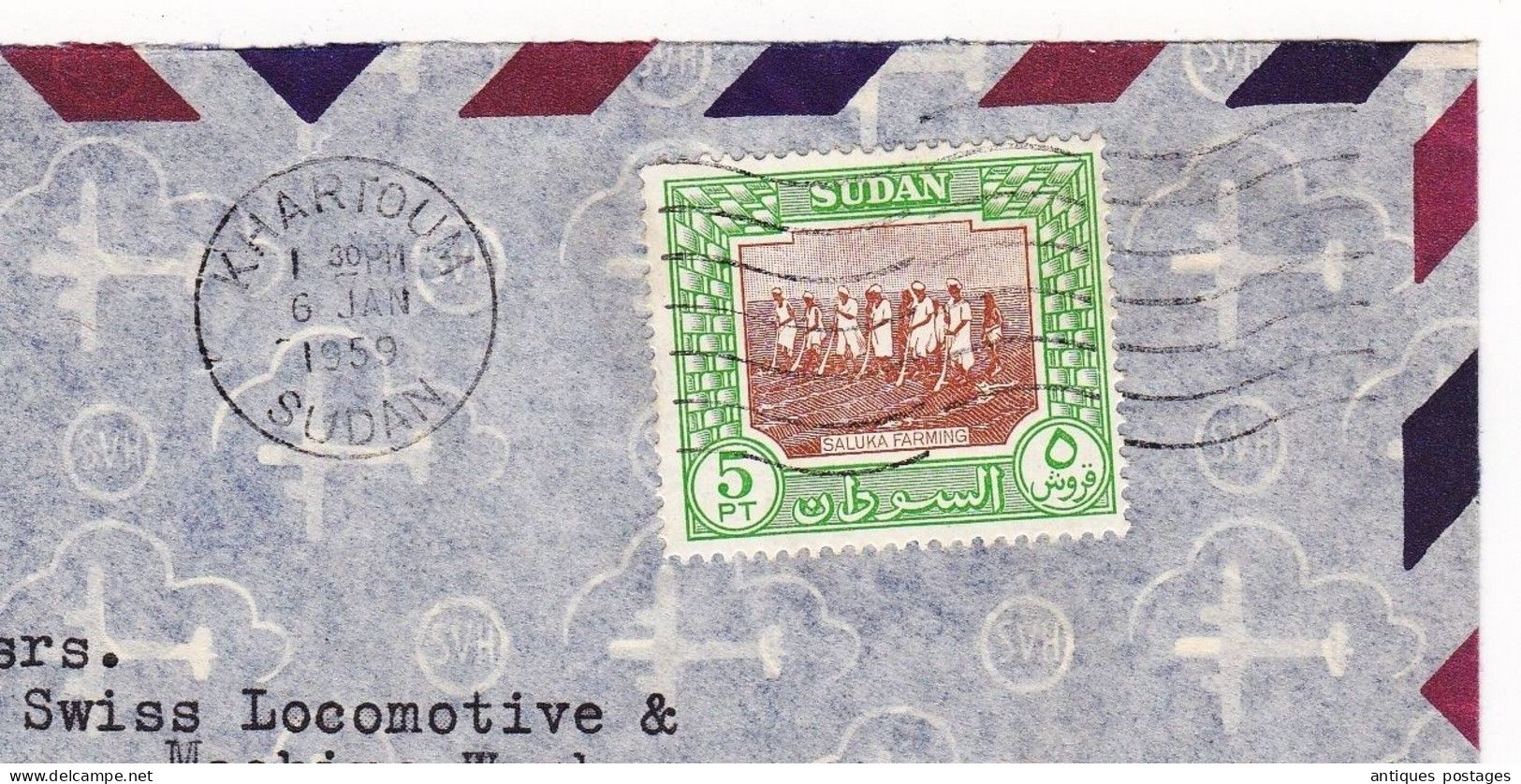 Khartoum 1959 Sudan Soudan Apostolou Entreprises LTD Winterthur Suisse Swiss Locomotive & Machine Work - Sudan (1954-...)