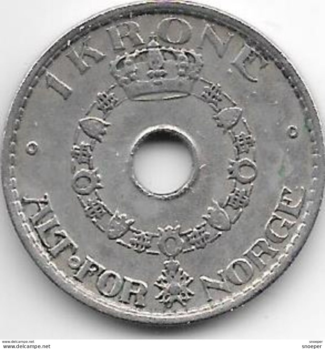 *norway 1 Krone  1938 Km 385    Vf+ - Noorwegen