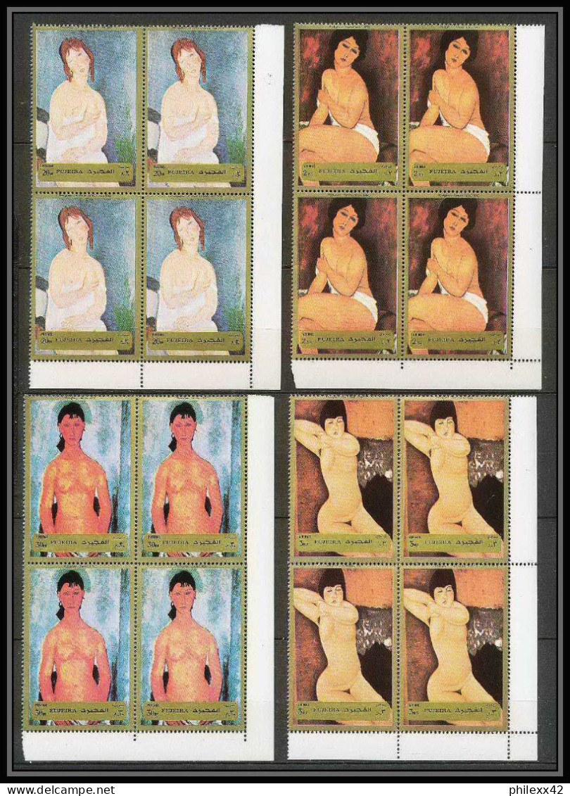 106c - Fujeira - MNH ** Mi N° 1222 / 1227 A Tableau (tableaux Nudes Paintings) Modigliani Bloc 4 - Desnudos