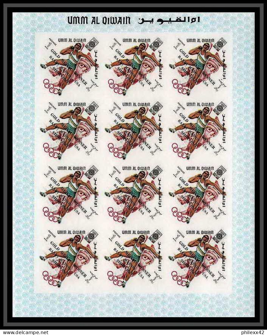 220d Umm al Qiwain MNH ** N° 285 293 B non dentelé imperf overprint jeux olympiques olympic games mexico feuilles sheets