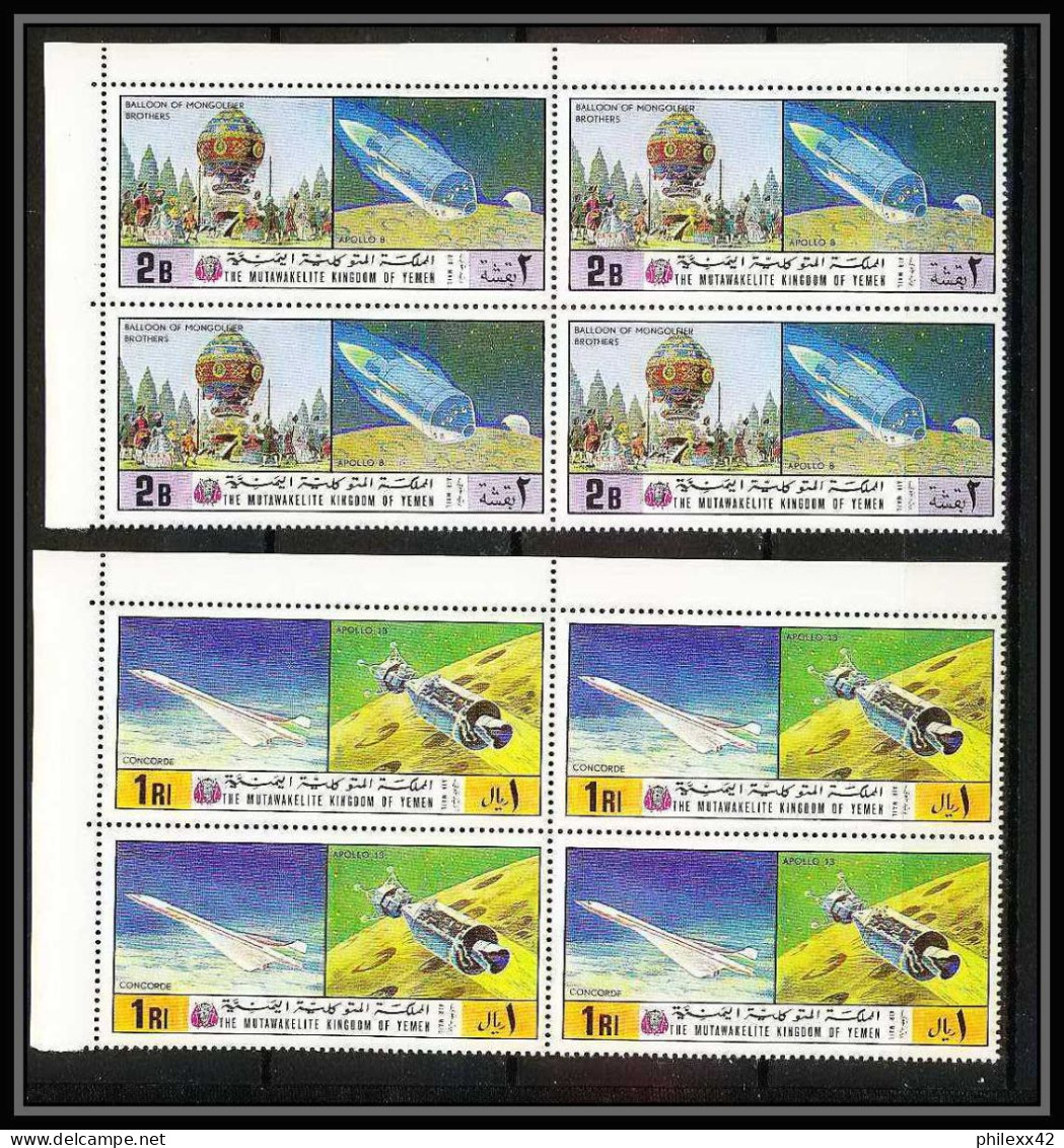 762d Yemen Kingdom MNH ** Mi N° 1167 / 1172 A Bloc 4 Aeronautics Espace Space Concorde Icarus Mongolfière Apollo  - Jemen