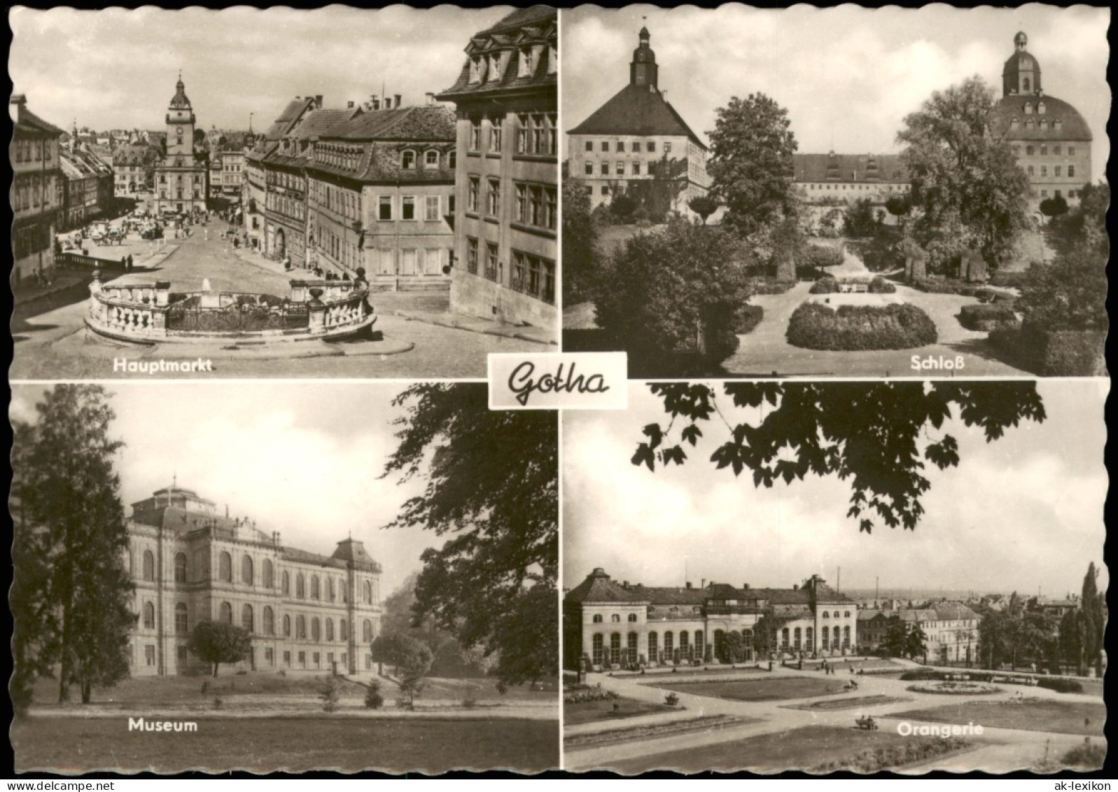 Gotha DDR Mehrbild-AK Mit Hauptmarkt Schloß Museum Orangerie 1966 - Gotha