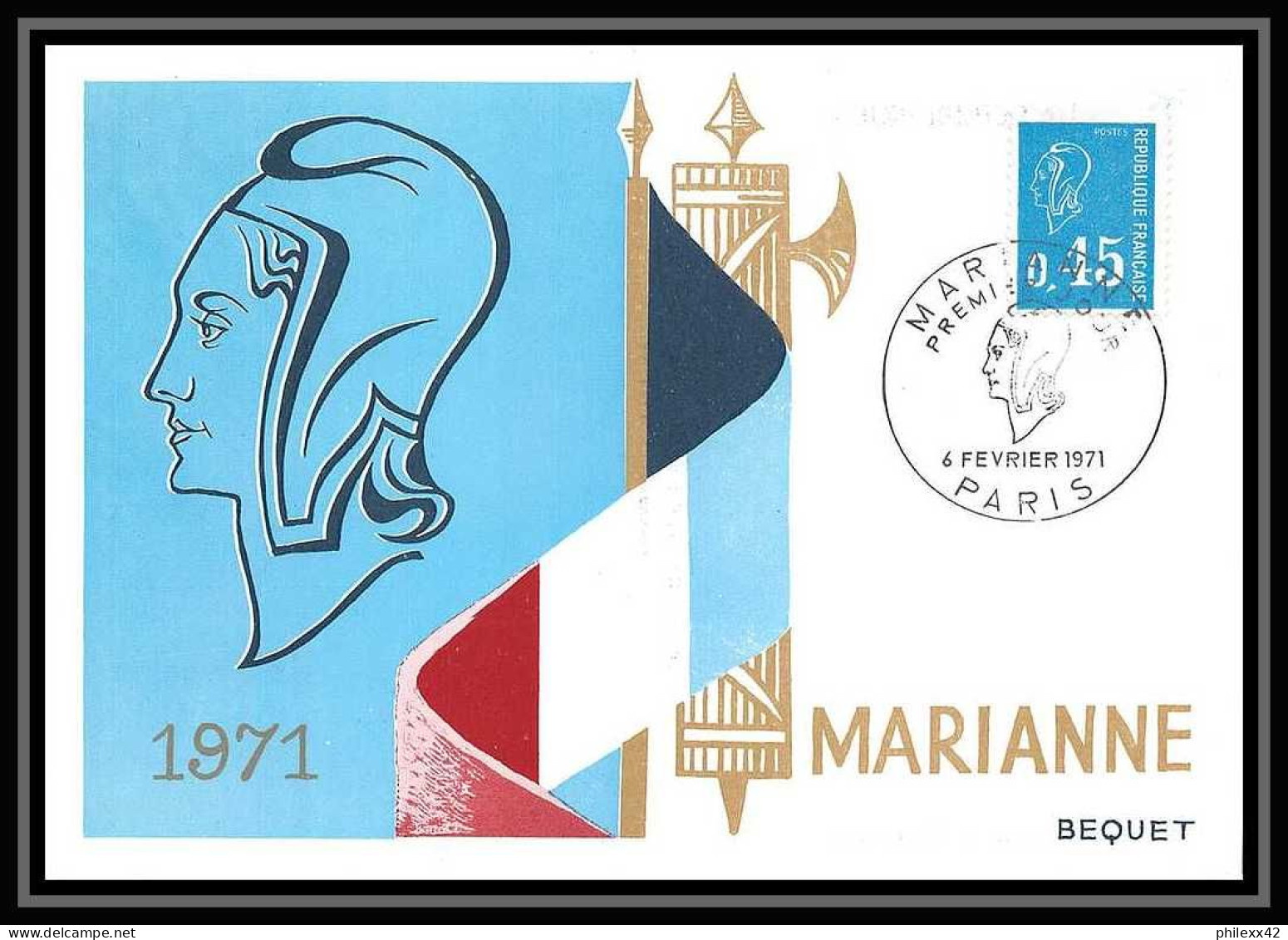 2529/ Carte Maximum (card) France N°1663/1664 Marianne De Béquet Edition Cef 1971 - 1970-1979