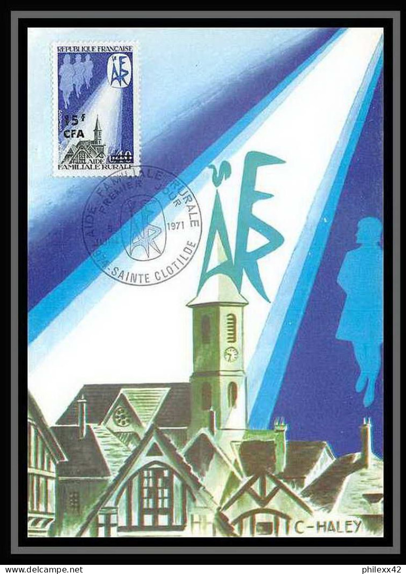 2580/ Carte Maximum (card) France Lot De 4 Documents Différents N°1682 Aide Familiale Rurale. Eglise  - 1970-1979