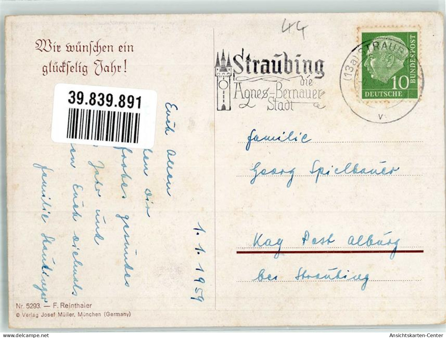 39839891 - Sign. Reinthaler F. Kinder Verlag Josef Mueller Nr. 5293 - Neujahr