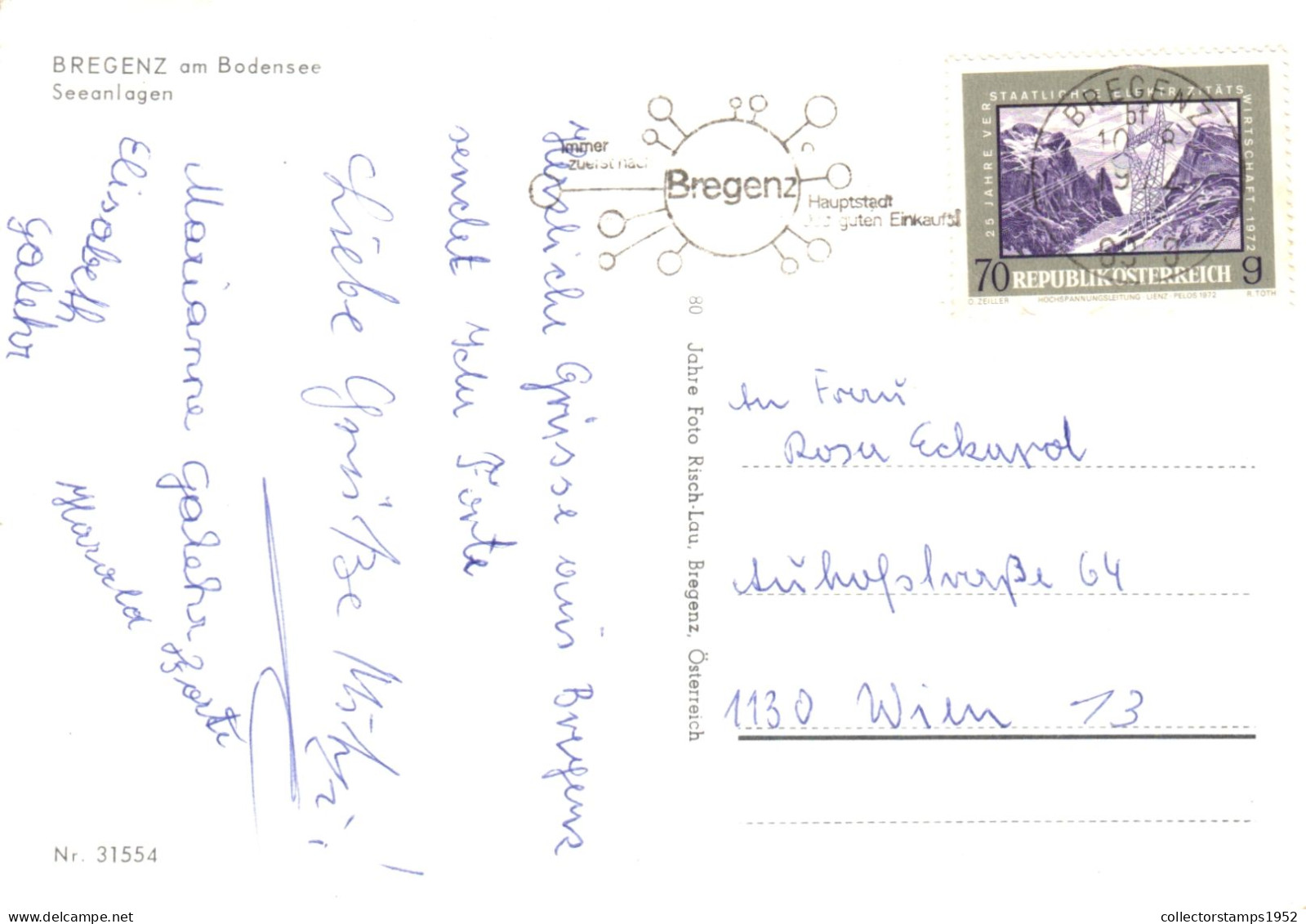 BREGENZ, VORARLBERG , BOAT, GARDEN, PARK, SHIP, AUSTRIA, POSTCARD - Bregenz