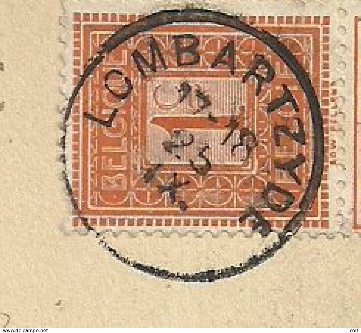 108 Op Kaart Stempel LOMBARTZYDE  (coba R !!) - 1912 Pellens