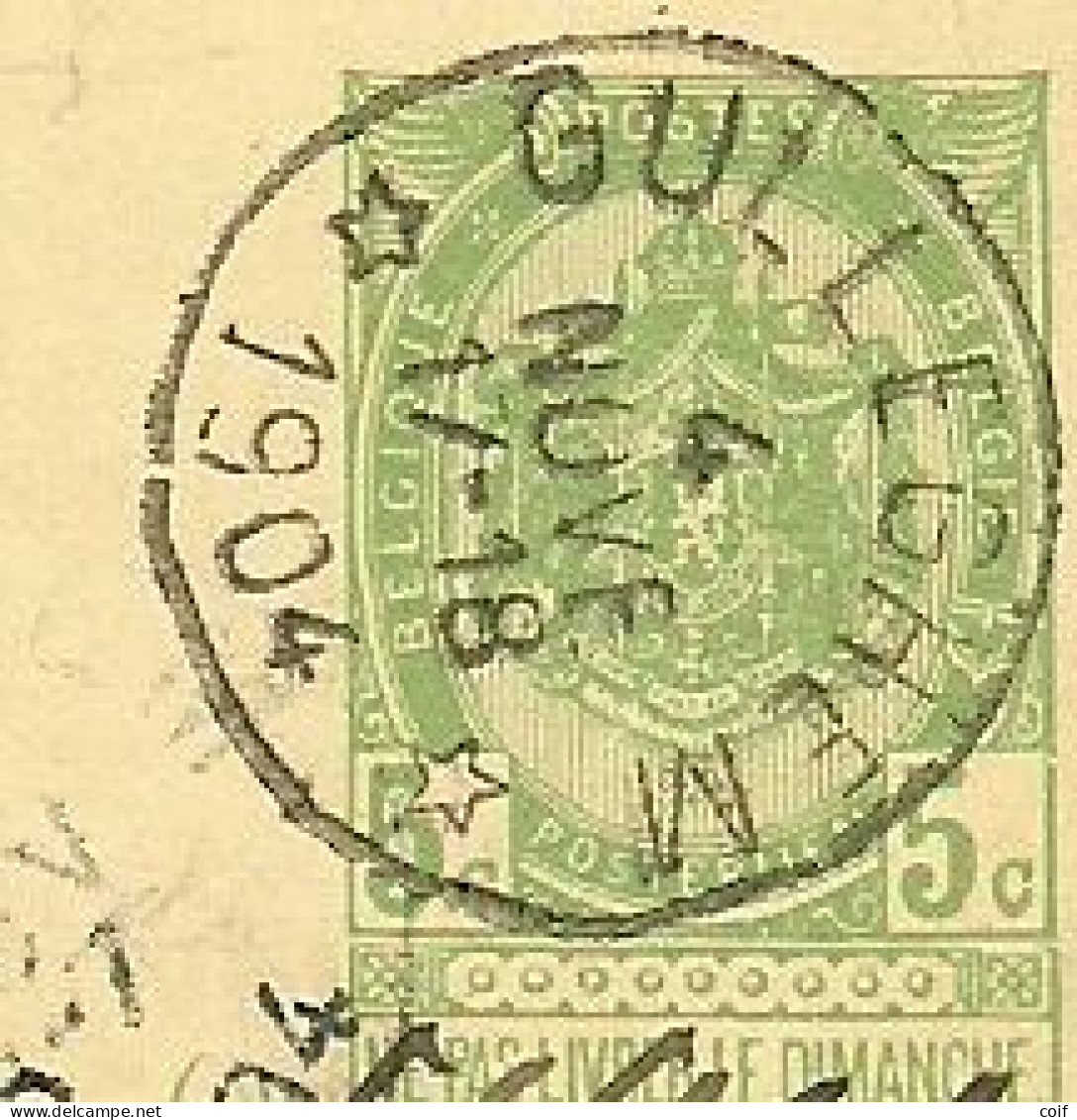 Entier Sterstempel (Relais) * GULLEGHEM * - Cartes Postales 1871-1909