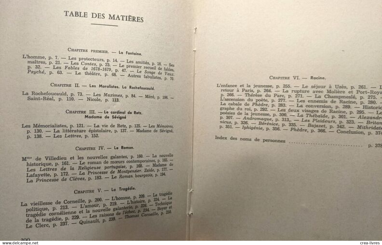 Histoire De La Littérature Française Au XVIIe Siècle - TOME IV L'apogée Du Siècle: La Fontaine Racine La Rochefoucauld M - Andere & Zonder Classificatie