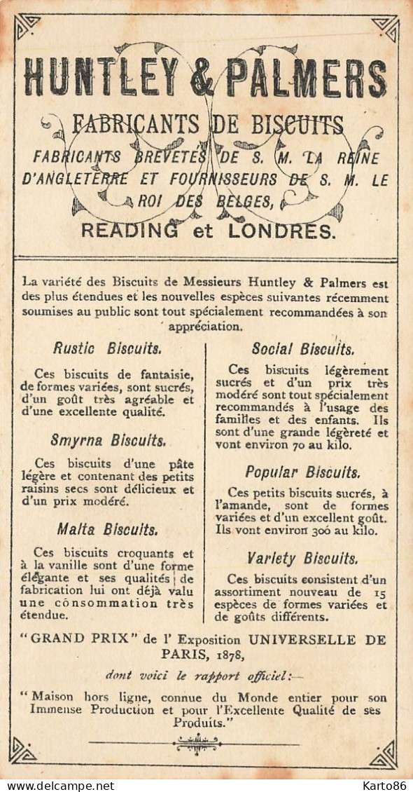 biscuits HUNTLEY & PALMER * série 11 chromo ancien * italia turkey nègre greece espana japan tahiti