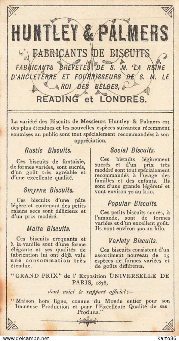 biscuits HUNTLEY & PALMER * série 11 chromo ancien * italia turkey nègre greece espana japan tahiti