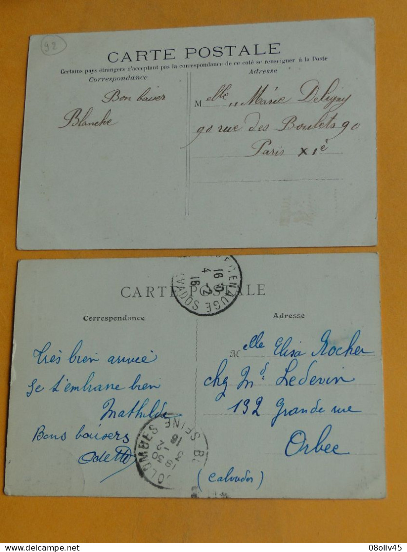 BOIS COLOMBES -- Lot De 2 Cartes Différentes Dont 1 TRES ANIMEE - L'Eglise - Otros & Sin Clasificación