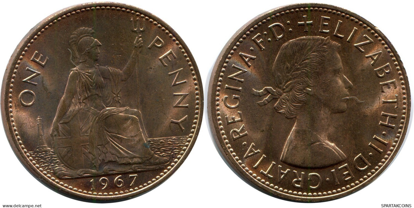 PENNY 1967 UK GRANDE-BRETAGNE GREAT BRITAIN Pièce #AZ845.F.A - D. 1 Penny