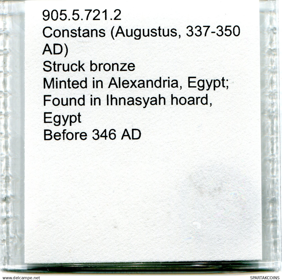CONSTANS MINTED IN ALEKSANDRIA FOUND IN IHNASYAH HOARD EGYPT #ANC11466.14.D.A - Der Christlischen Kaiser (307 / 363)