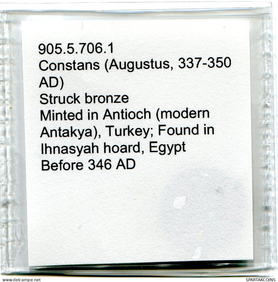 CONSTANS MINTED IN ANTIOCH FROM THE ROYAL ONTARIO MUSEUM #ANC11843.14.F.A - L'Empire Chrétien (307 à 363)