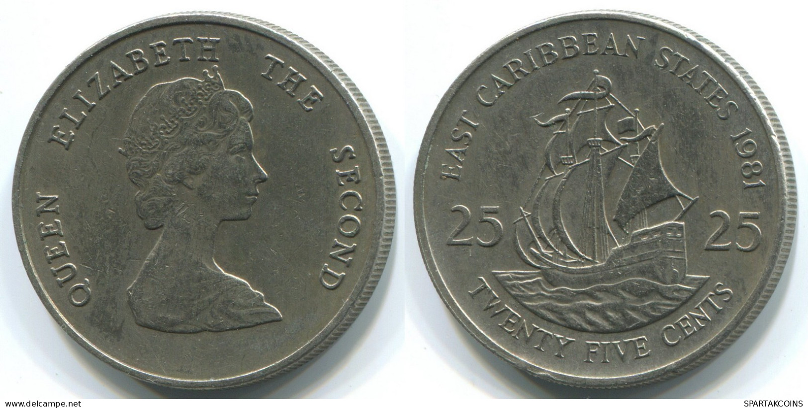 25 CENTS 1981 EAST CARIBBEAN Coin #WW1182.U.A - Oost-Caribische Staten