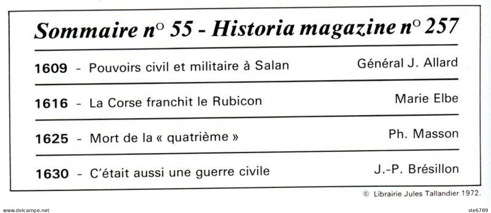 LA GUERRE D'ALGERIE N° 257 TBE Pouvoirs Civil &amp; Militaire à Salan , Corse Franchit Le Rubicon , Mort De La 4° , - History