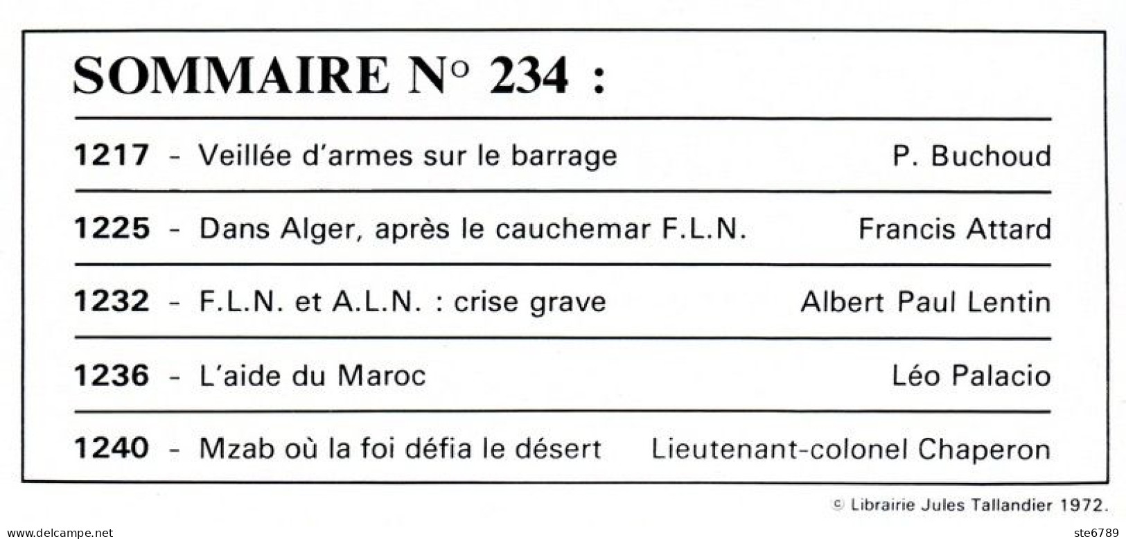 LA GUERRE D'ALGERIE N° 234 TBE Le Barrage , FLN Et ALN Crise , Dans Alger Apres Cauchemar FLN , Aide Du Maroc - History