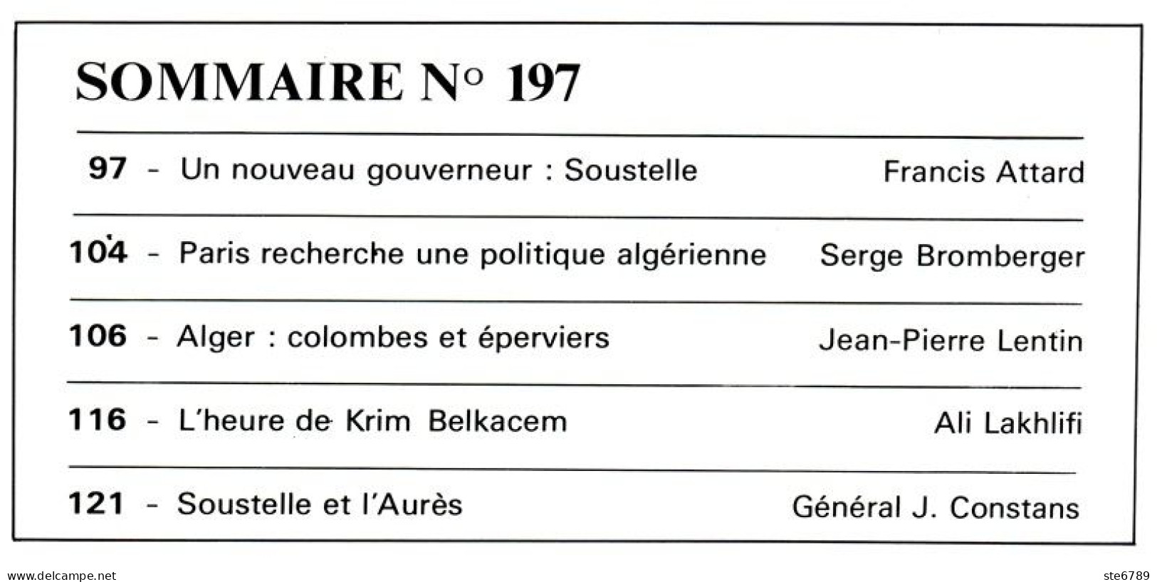 LA GUERRE D'ALGERIE N° 197 TBE  1955 Soustelle Et L'Aurès , Alger Colombes Et Eperviers , Krim Belkacem - Historia