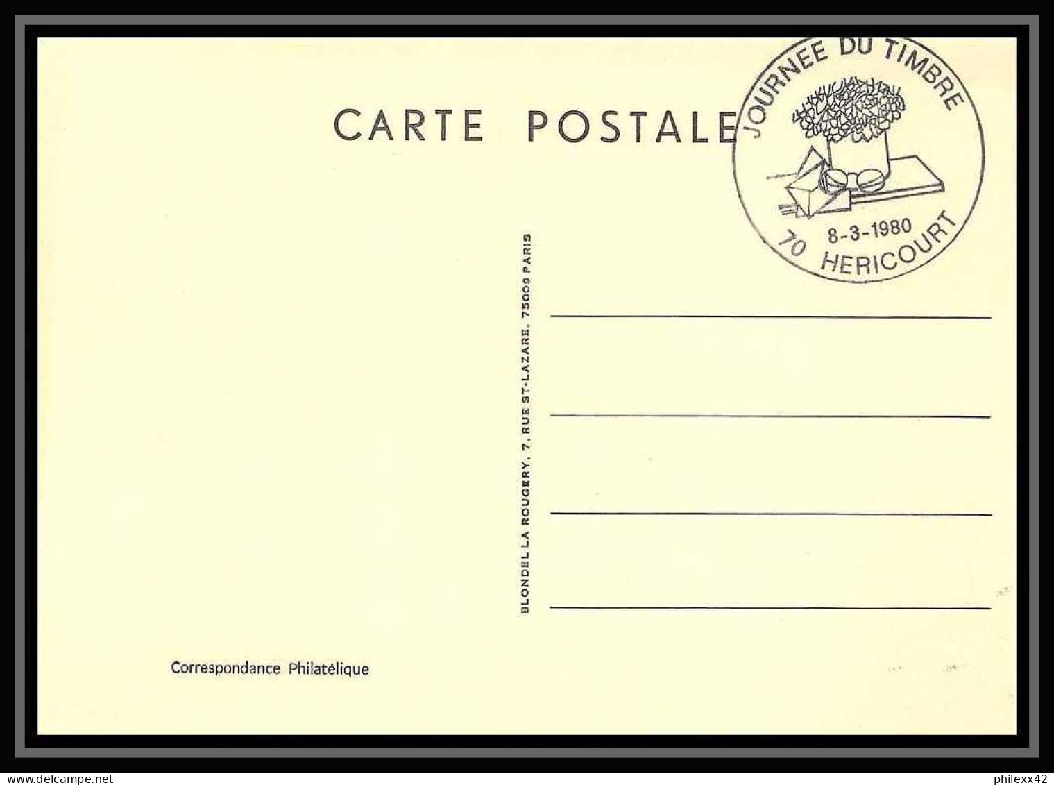 3682/ Carte Maximum (card) France N°2078 Journée Du Timbre 1980 Lettre à Mélie D'Avati Héricourt - 1980-1989