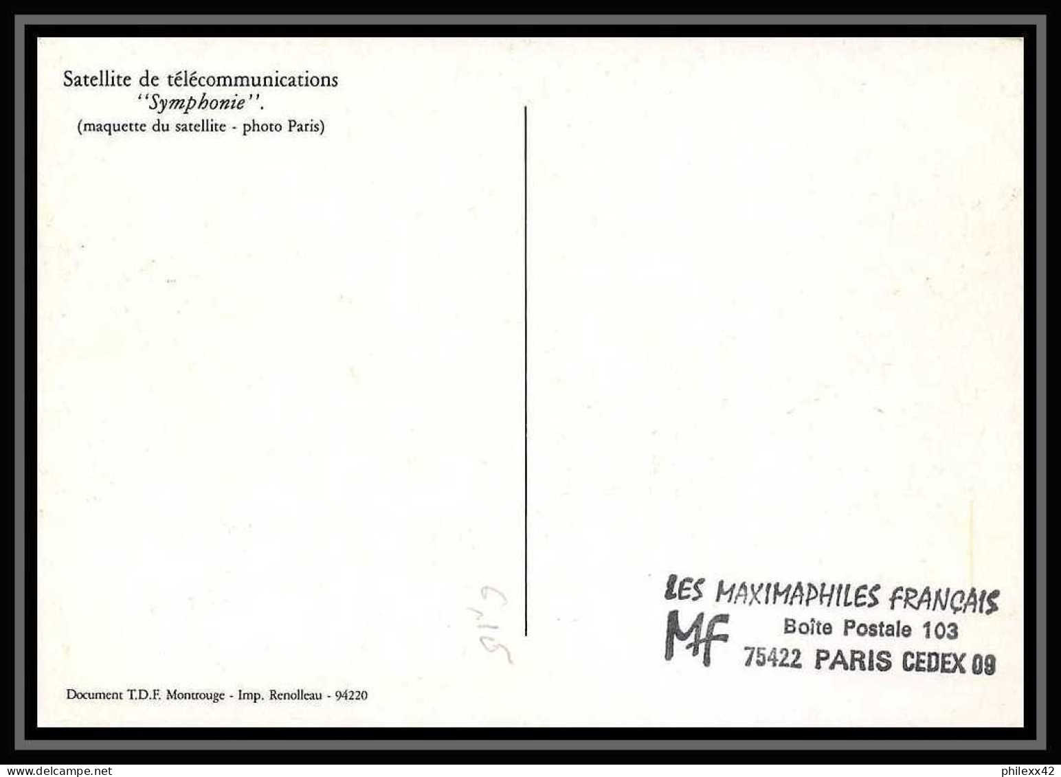 3665/ Carte Maximum (card) France N°2073 Eurovision Espace (space) Fdc Edition Empire 1980 Satellite Symphonie - 1980-1989