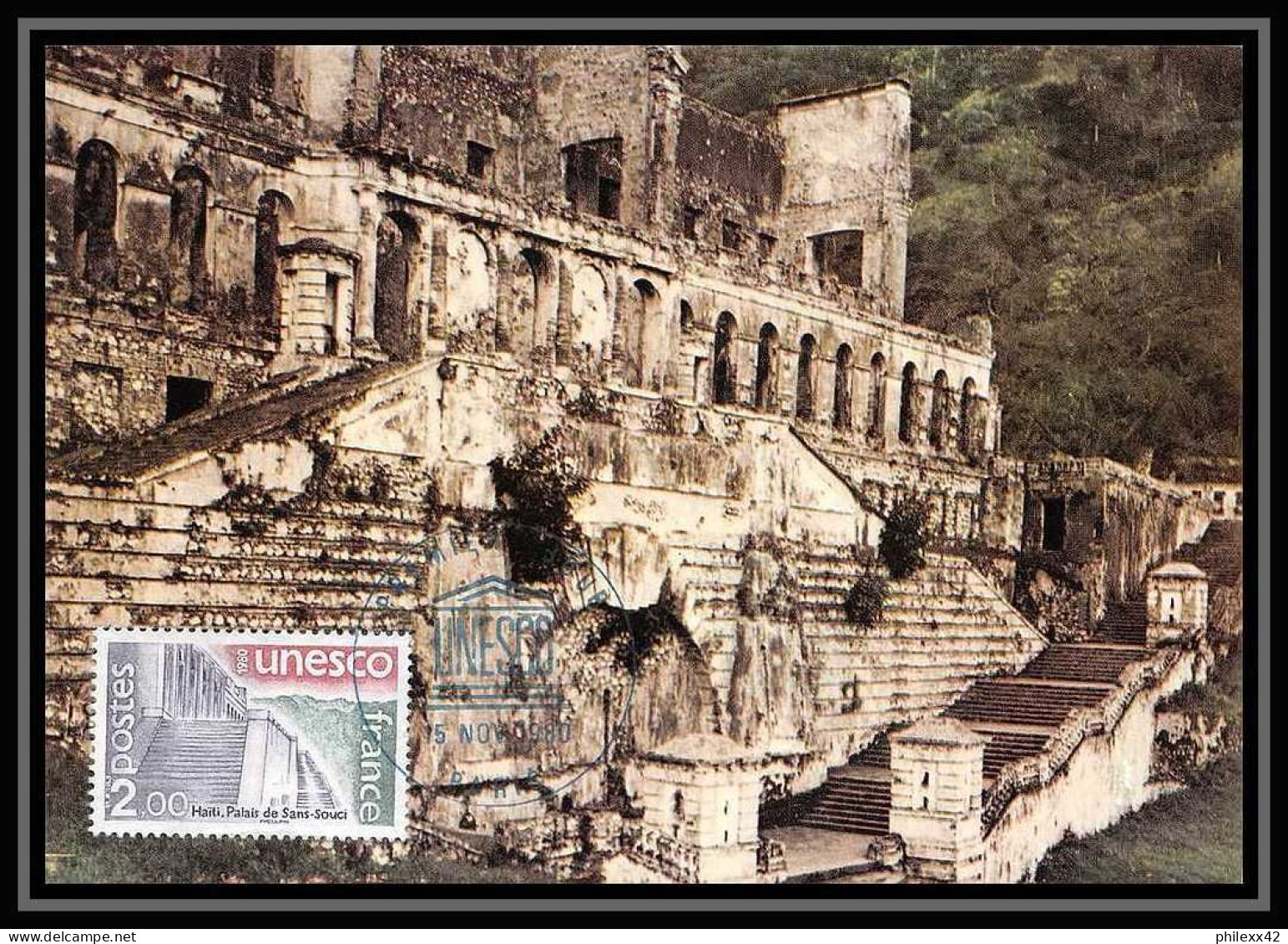 5388/ Carte Maximum (card) France Service N°60/62 Unesco Patrimoine Universel Fdc Edition Empire 1980 - 1980-1989