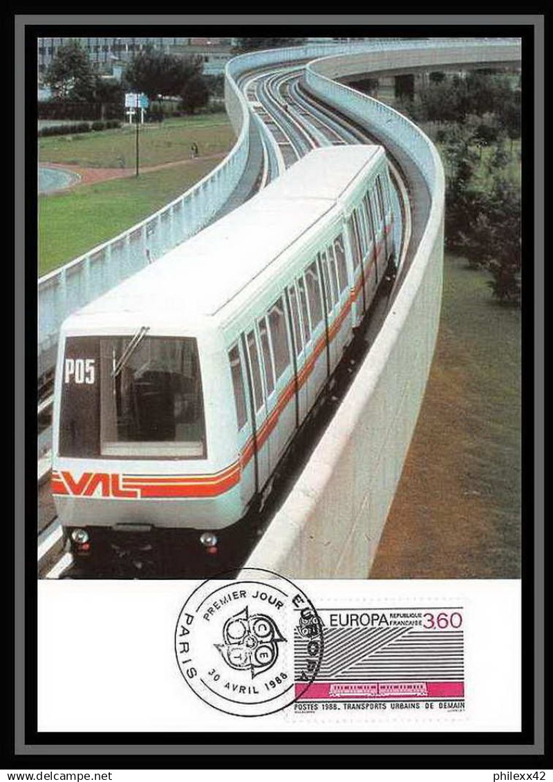 4358/ Carte Maximum (card) France N°2531/2532 Europa 1988 Transport Et Communication Paris édition Empire Fdc 1988 - 1980-1989