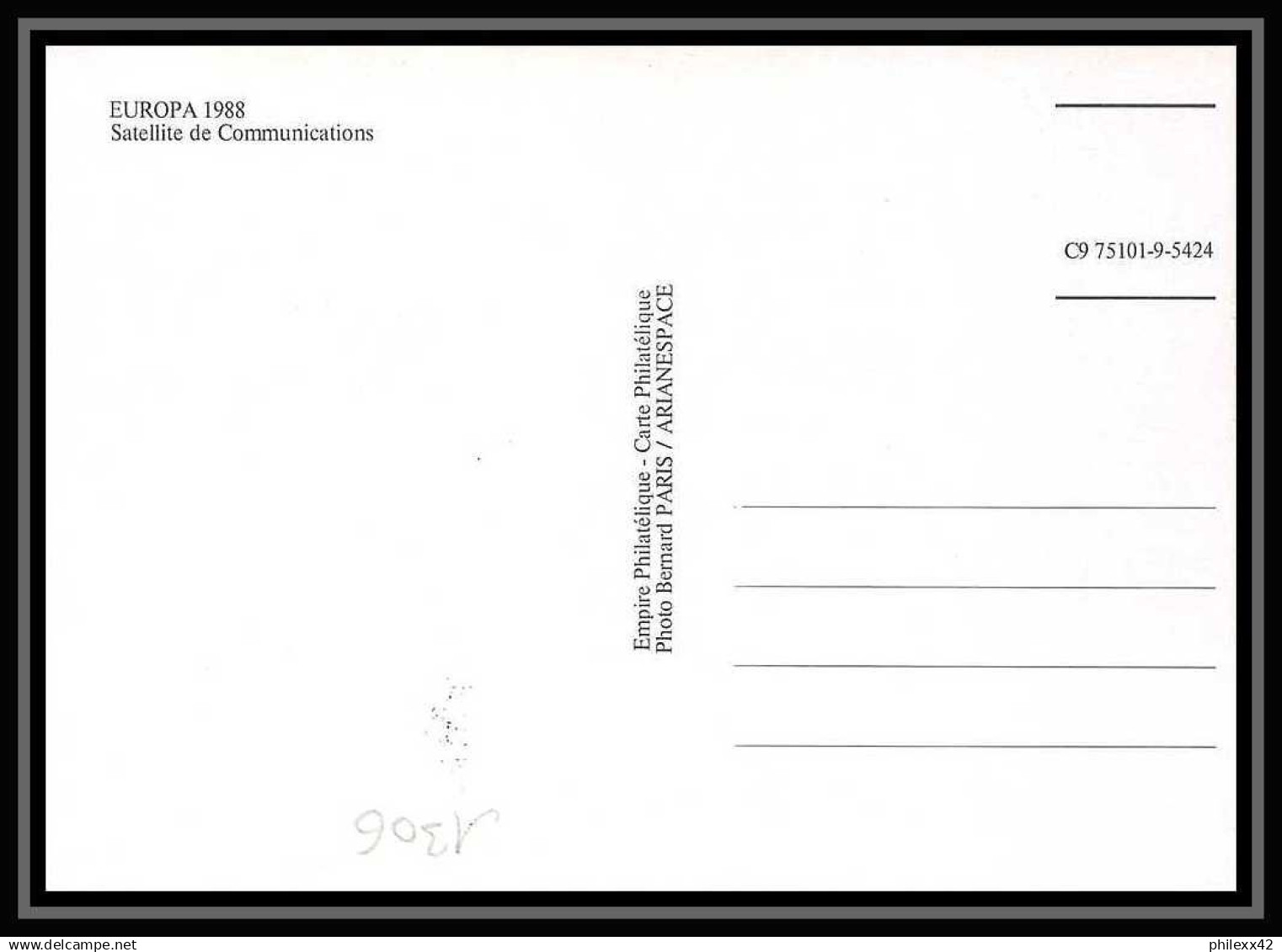4358/ Carte Maximum (card) France N°2531/2532 Europa 1988 Transport Et Communication Paris édition Empire Fdc 1988 - 1980-1989