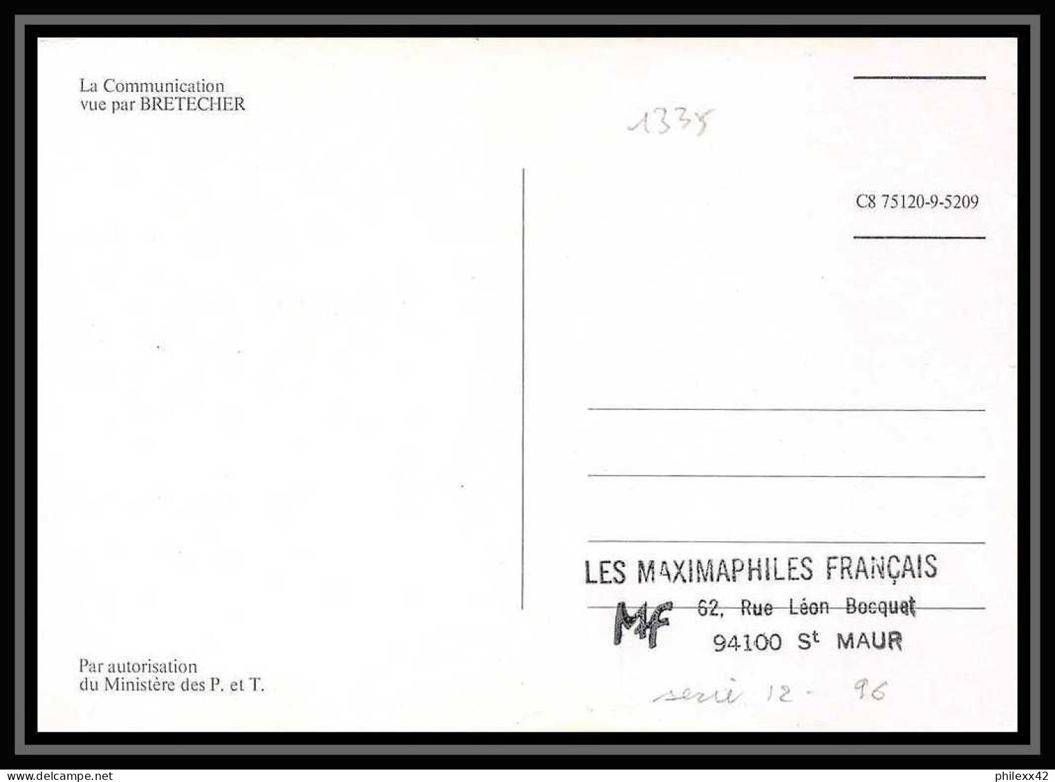 4309/ Carte Maximum (card) France N°2506 La Communication Bande Dessinée Angoulème Bretecher 1988 Comics - 1980-1989