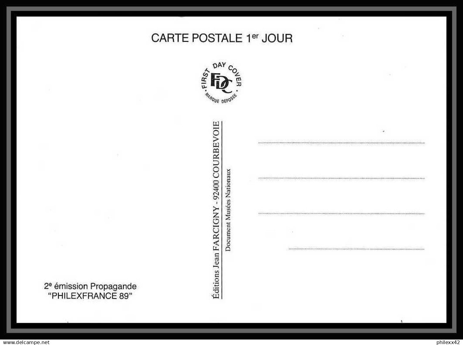 4238 Carte Maximum France N°2461 Bicentenaire De La Révolution Liberté Philexfrance 89 édition Farcigny Fdc 1987 - 1980-1989