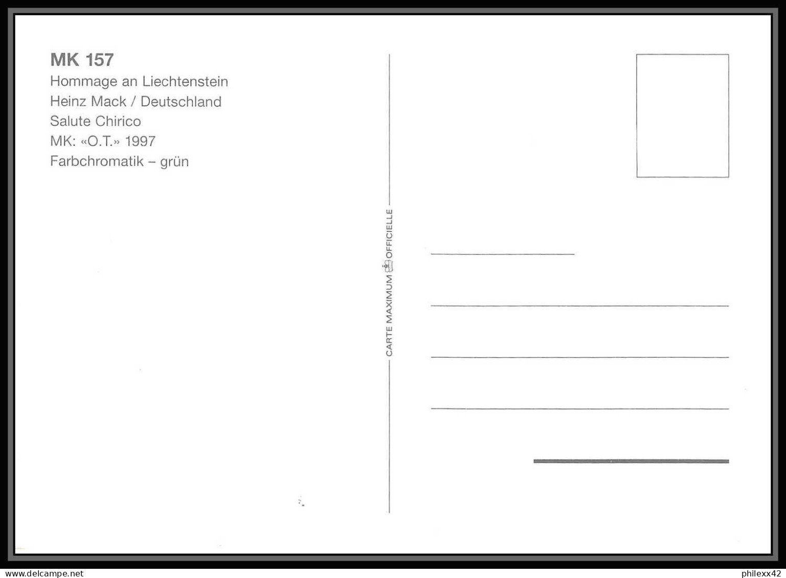 Liechtenstein - Carte Maximum (card) 2023 - N° 1108/11 Tableau (tableaux Painting) MACK 1998 4 Cartes - Cartoline Maximum