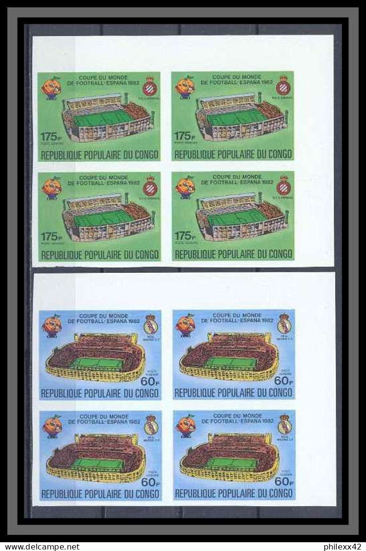 Congo 474 Bloc 4 Non Dentelé Imperf PA N°280/285 Football Soccer Coupe Du Monde Espana 82 MNH ** - Nuevas/fijasellos