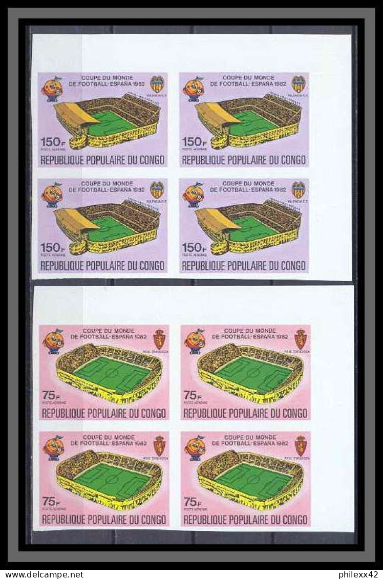 Congo 474 Bloc 4 Non Dentelé Imperf PA N°280/285 Football Soccer Coupe Du Monde Espana 82 MNH ** - Neufs