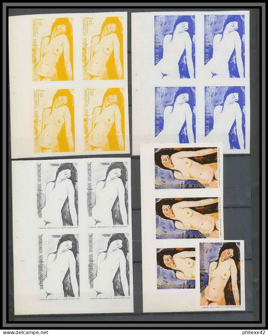 Guinée équatoriale Guinea 212 N°272 Modigliani Essai Proof Non Dentelé Imperf Orate Tableau Painting Nus Nudes MNH ** - Nus