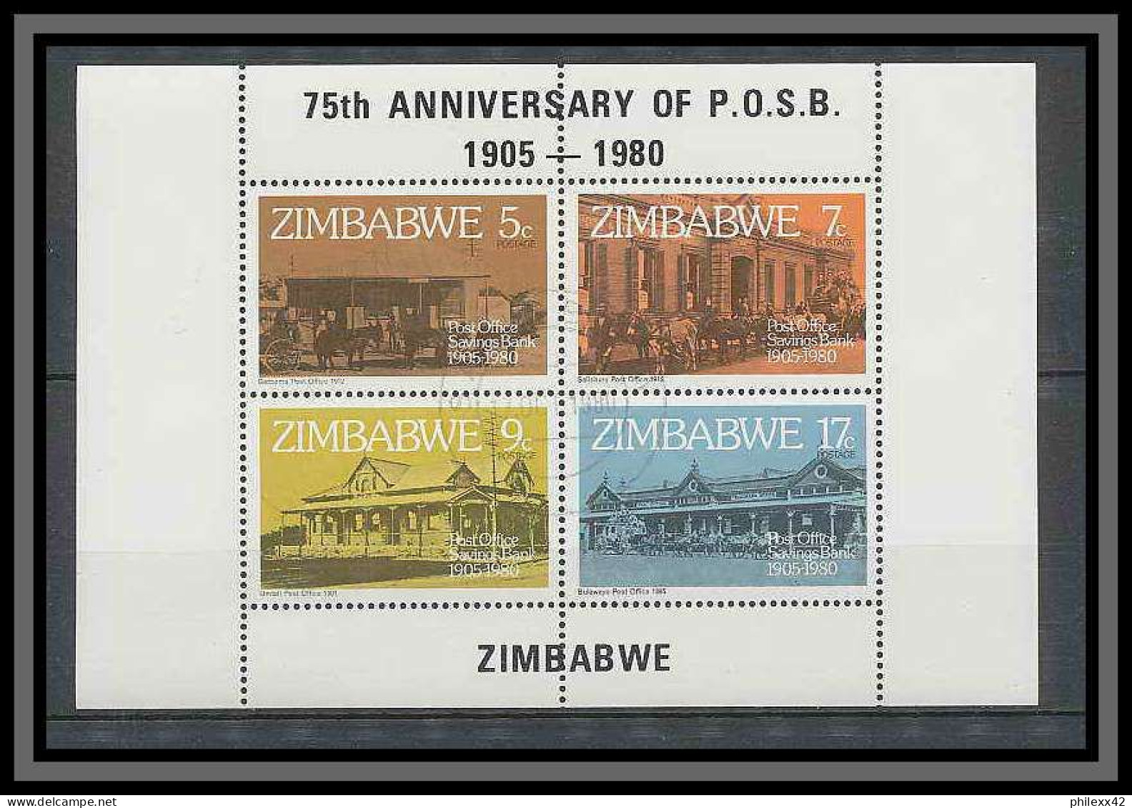 Zimbabwe N° 21/24 Caisse D'Epargne + BLOC 2 Used - Zimbabwe (1980-...)