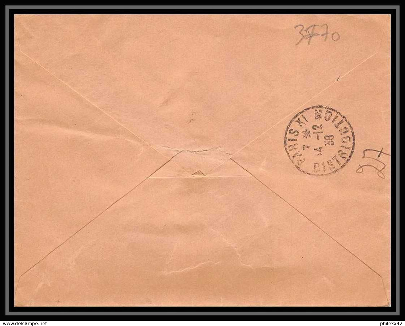 3770 France Lettre (cover) N°390+361 Recommandé - 1921-1960: Moderne