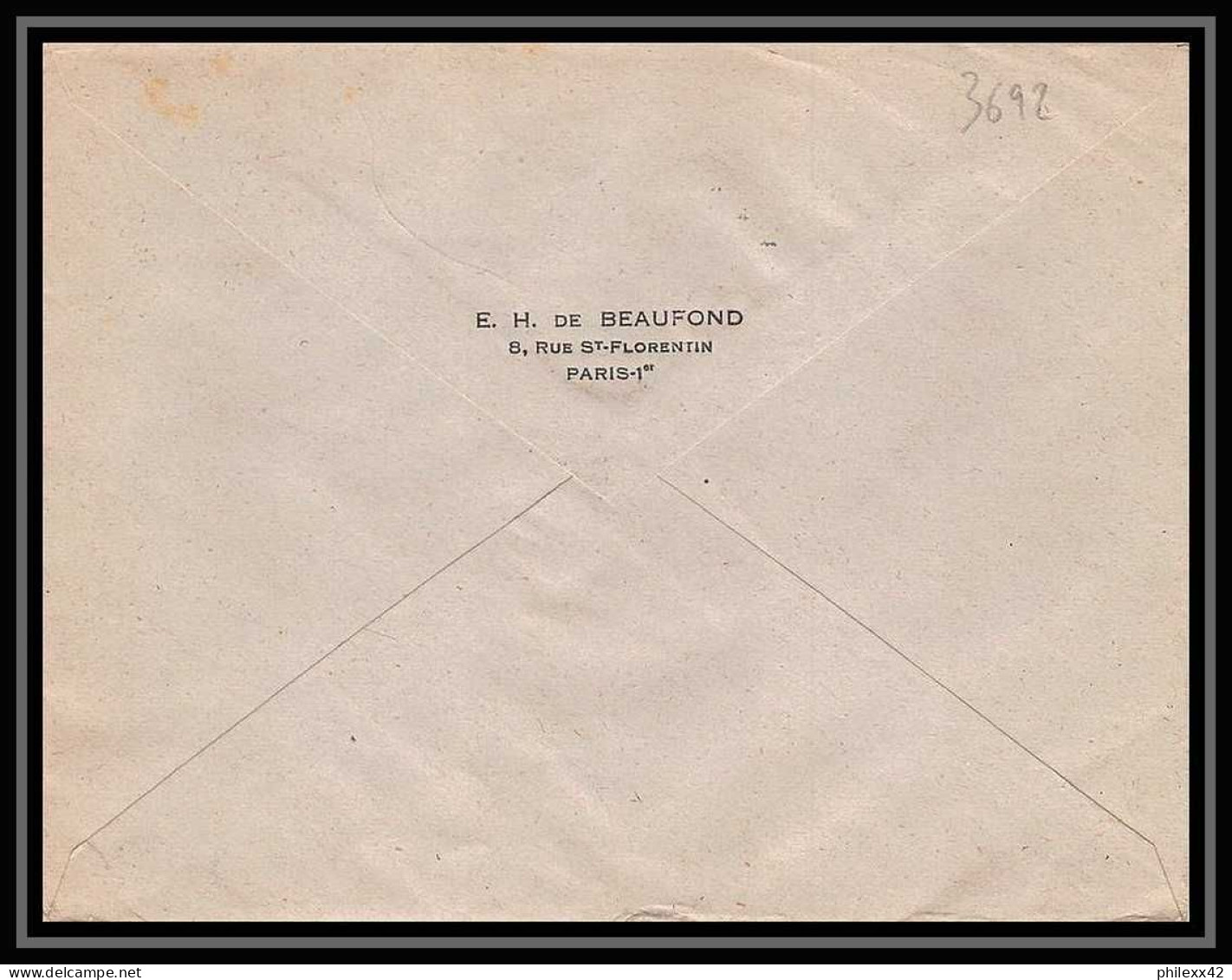 3692 France Lettre (cover) N°968 Seul Sur Lettre 28/1/1955 Paris Dites Le Avec Des Fleurs - 1921-1960: Moderne