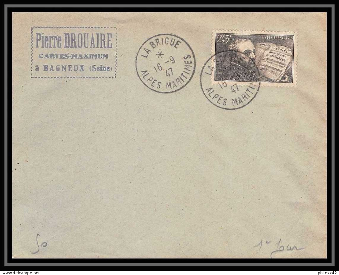 6010/ France Lot De 4 Lettres Rattachement De Brigue Et De Tende à La France 16/9/1947 Alpes Maritimes Fdc Premier Jour - 1921-1960: Modern Period