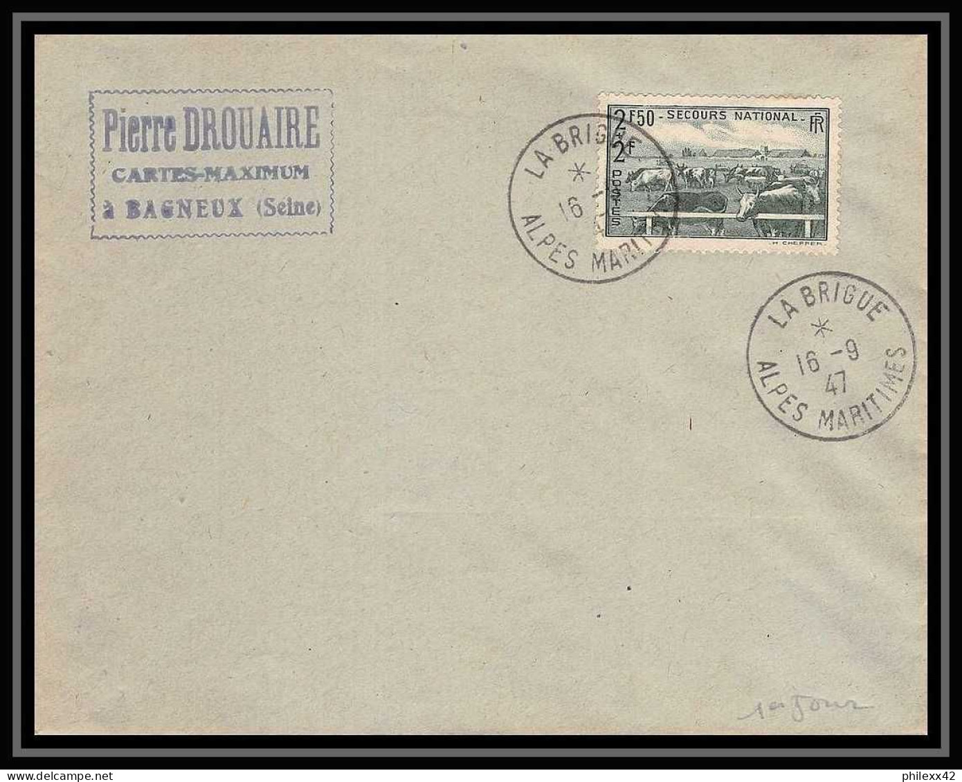 6010/ France Lot De 4 Lettres Rattachement De Brigue Et De Tende à La France 16/9/1947 Alpes Maritimes Fdc Premier Jour - 1921-1960: Modern Period