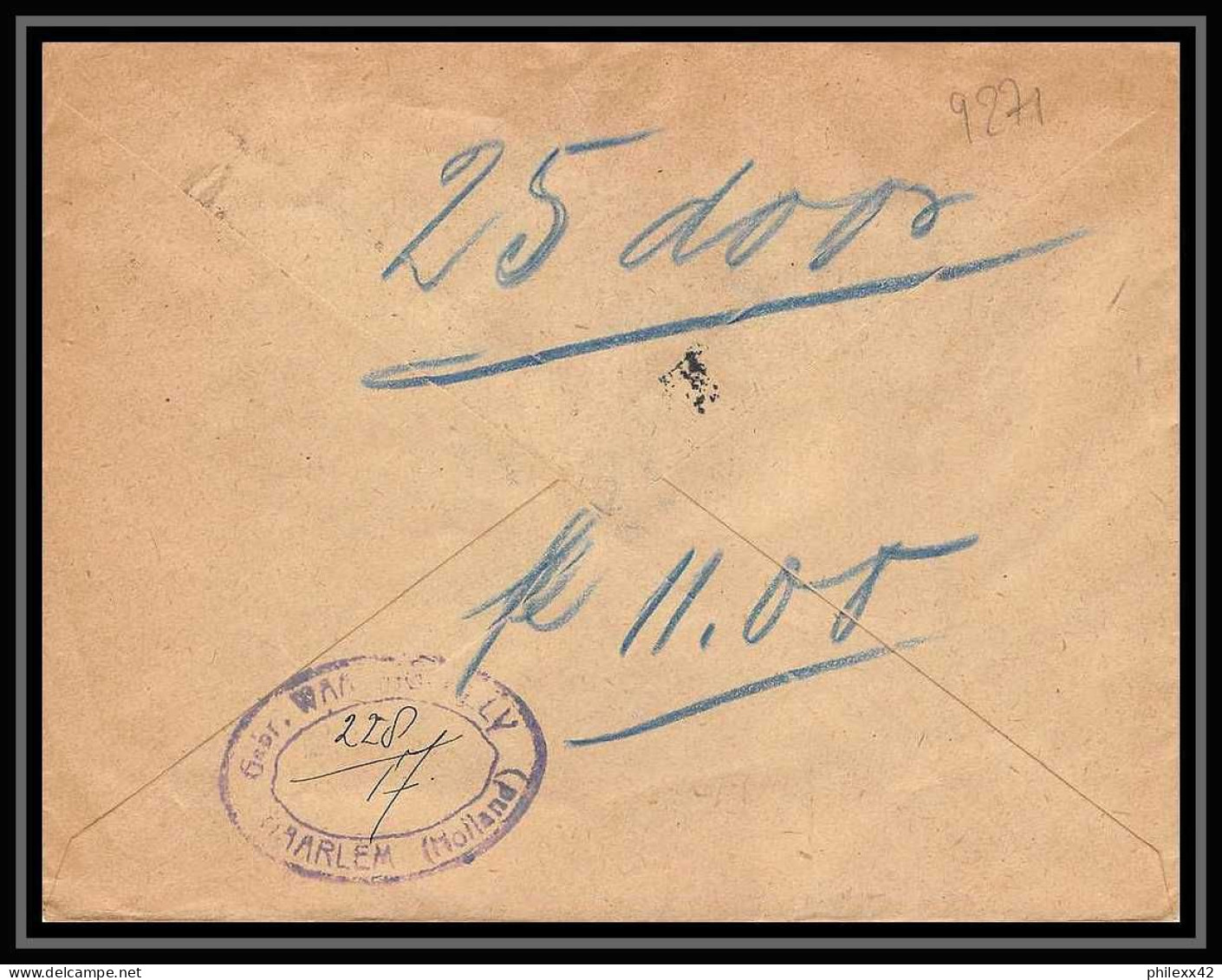 9271 N°140 Semeuse 25c X3 Buire Aisne 1924 Bande Harlem Pays-Bas Netherlands France Lettre Cover - 1921-1960: Periodo Moderno